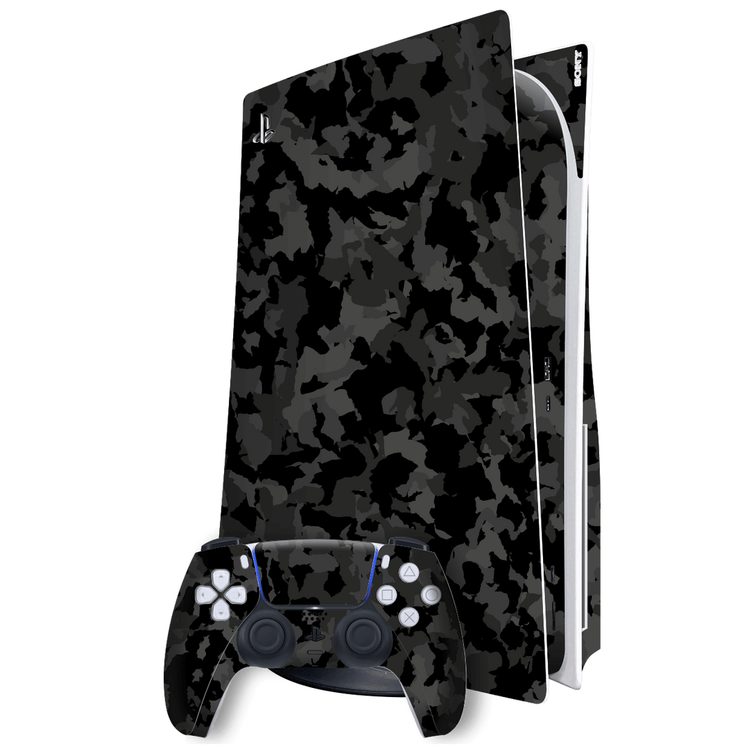 Playstation 5 (PS5) DISC Edition SIGNATURE Camouflage DARK SLATE Skin Wrap Sticker Decal Cover Protector by EasySkinz | EasySkinz.com