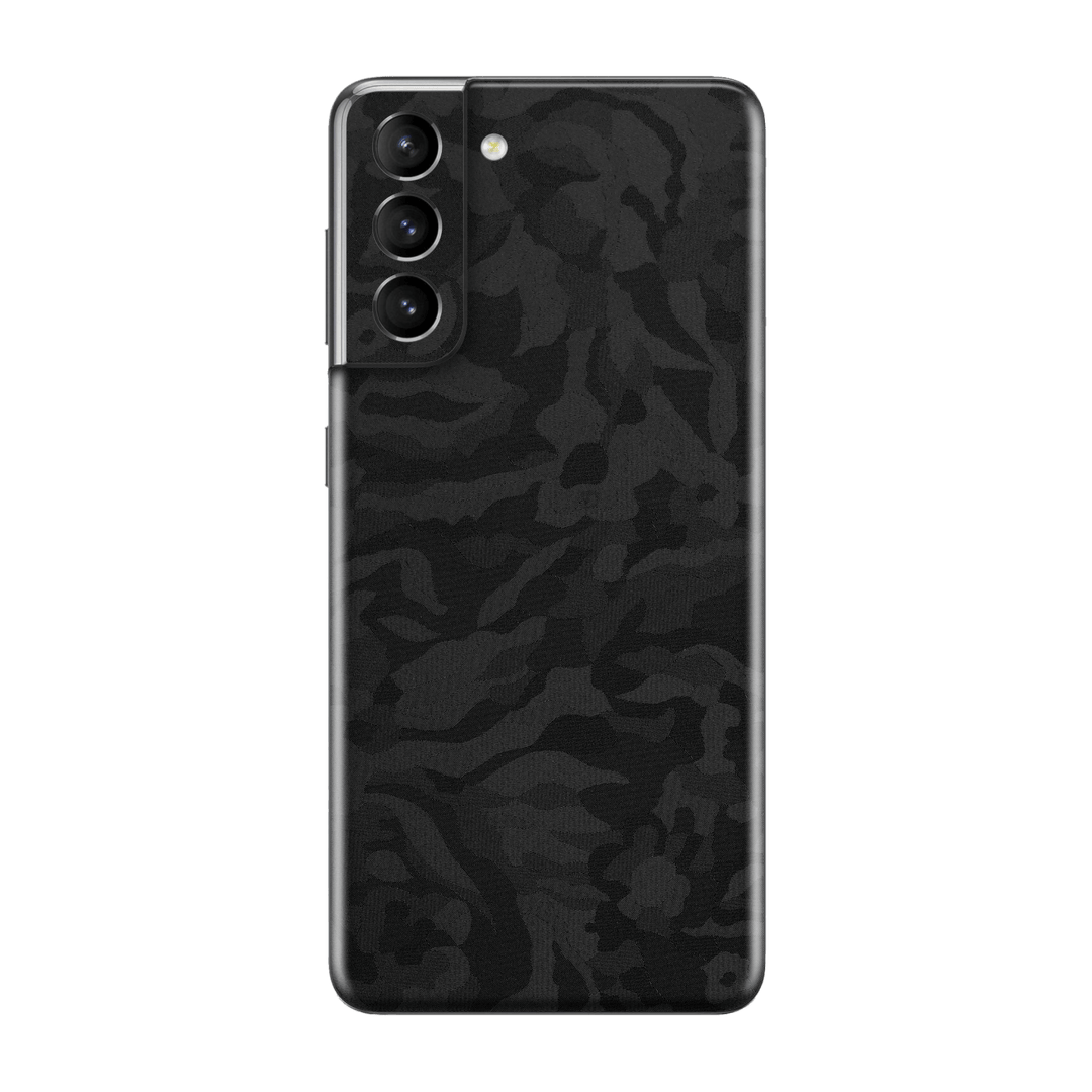 Samsung Galaxy S21 Luxuria Black 3D Textured Camo Camouflage Skin Wrap Decal Protector | EasySkin