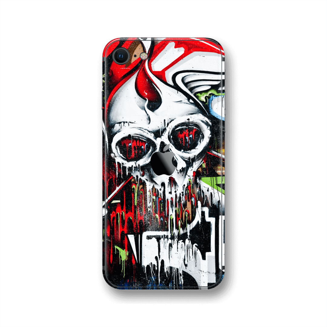 iPhone SE (2020) Print Printed Custom SIGNATURE Graffiti Skull Skin Wrap Sticker Decal Cover Protector by EasySkinz