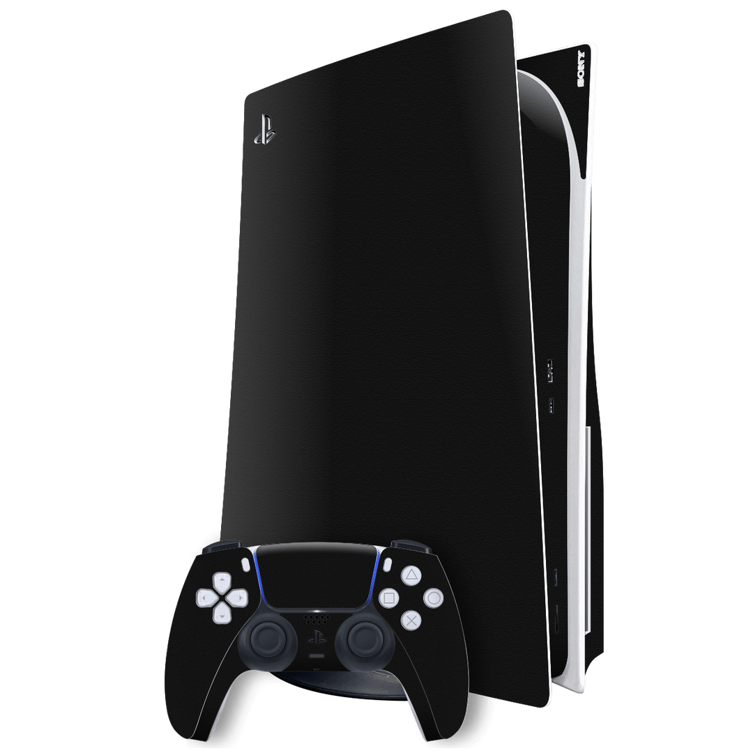 Playstation 5 (PS5) DISC Edition Luxuria Raven Black 3D Textured Skin Wrap Sticker Decal Cover Protector by EasySkinz | EasySkinz.com